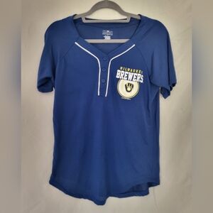 Majestic Blue Milwaukee Brewers Shirt